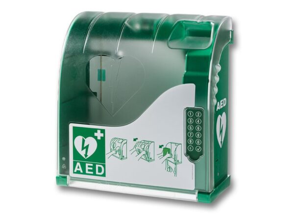 Waterdichte kast voor je AED met pincodeslot. Geschikt voor AVIA 210