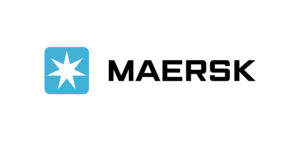 Het logo van Maersk een klant die meerder diensten heeft afgenomen bij BHVNederland.