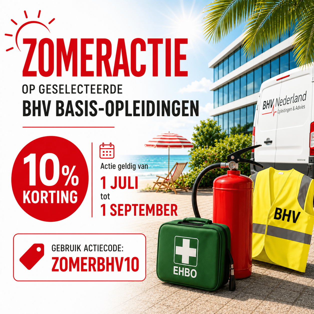 Profiteer deze zomer met 10% korting op je BHV basis cursus